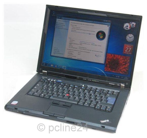 15,4" Lenovo ThinkPad T61 Dual Core 1,8GHz 2GB 100GB DVD Brenner Windows 7 - Bild 1 von 1