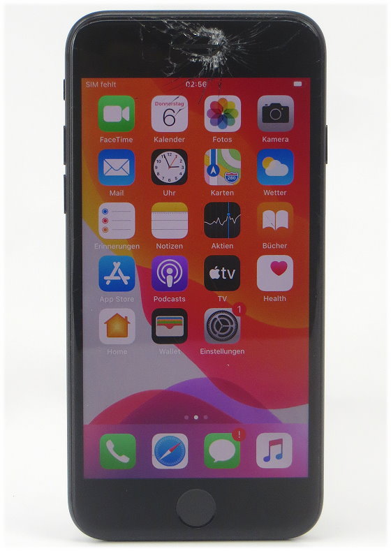 Apple iPhone 7 C- Ware Glasbruch 128GB schwarz 4,7" Smartphone ohne Ladegerät