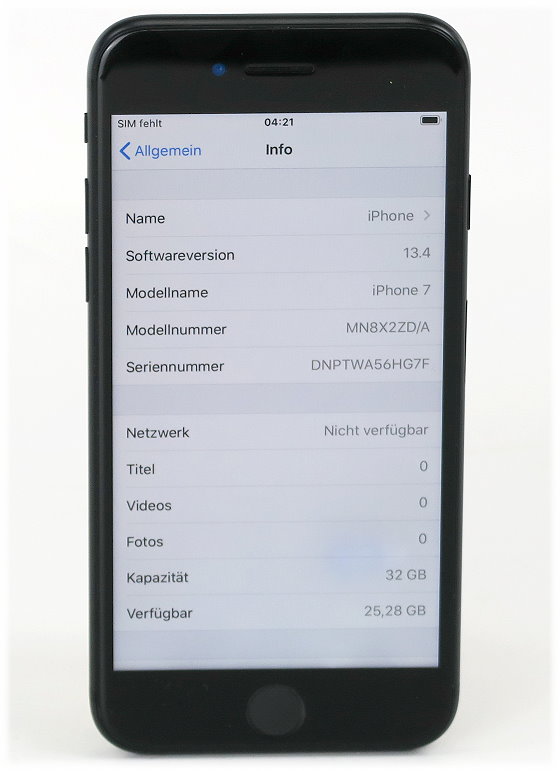 Apple iPhone 7 C- Ware (Homebutton defekt) 32GB schwarz Smartphone ohne Ladegerät