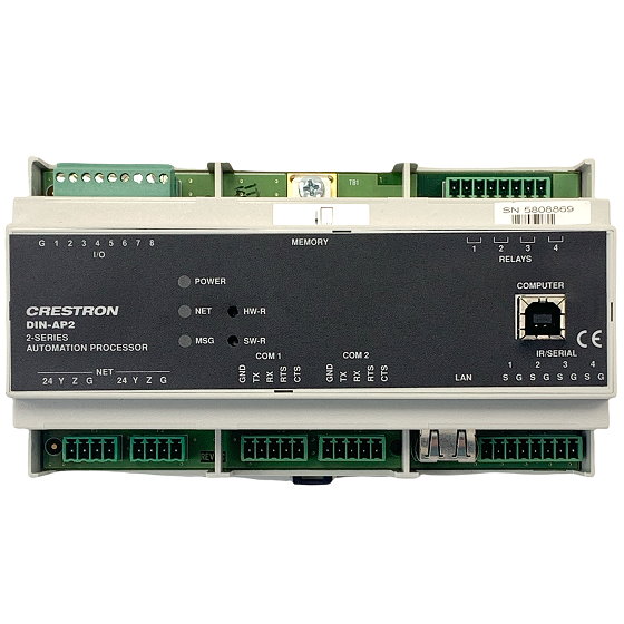 Crestron DIN-AP2 Automatisierung Prozessor 2x Port Seriell 4x Relais LAN USB
