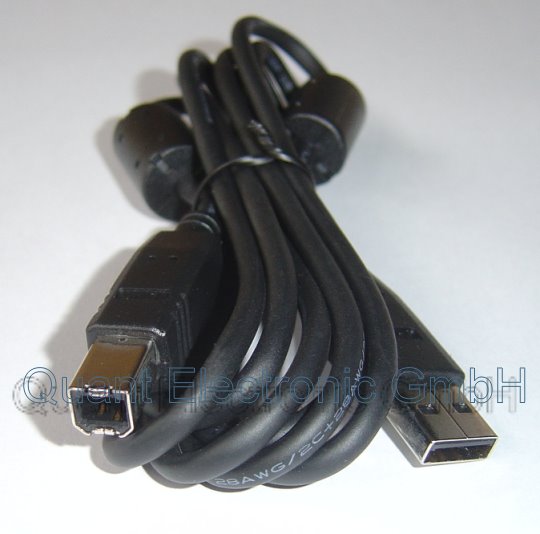 Kabel Cable USB 2.0 A/B schwarz 1,8 m mit Ferritkern