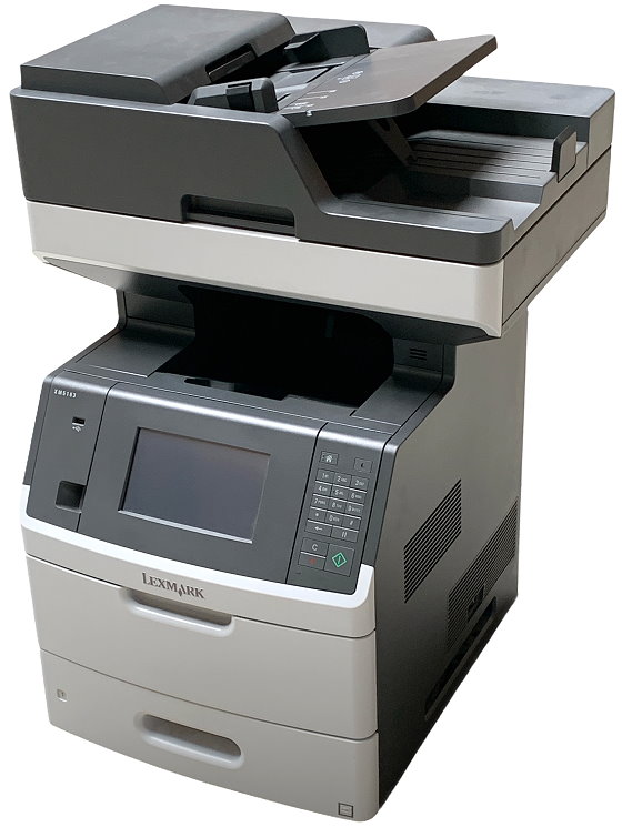 Lexmark XM5163 MFP FAX Kopierer Scanner Laserdrucker Duplex LAN ohne Toner/Trommel
